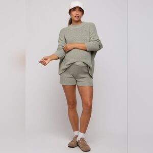 Maternity Pinkblush Sweater And Short Set NWT Sage Green